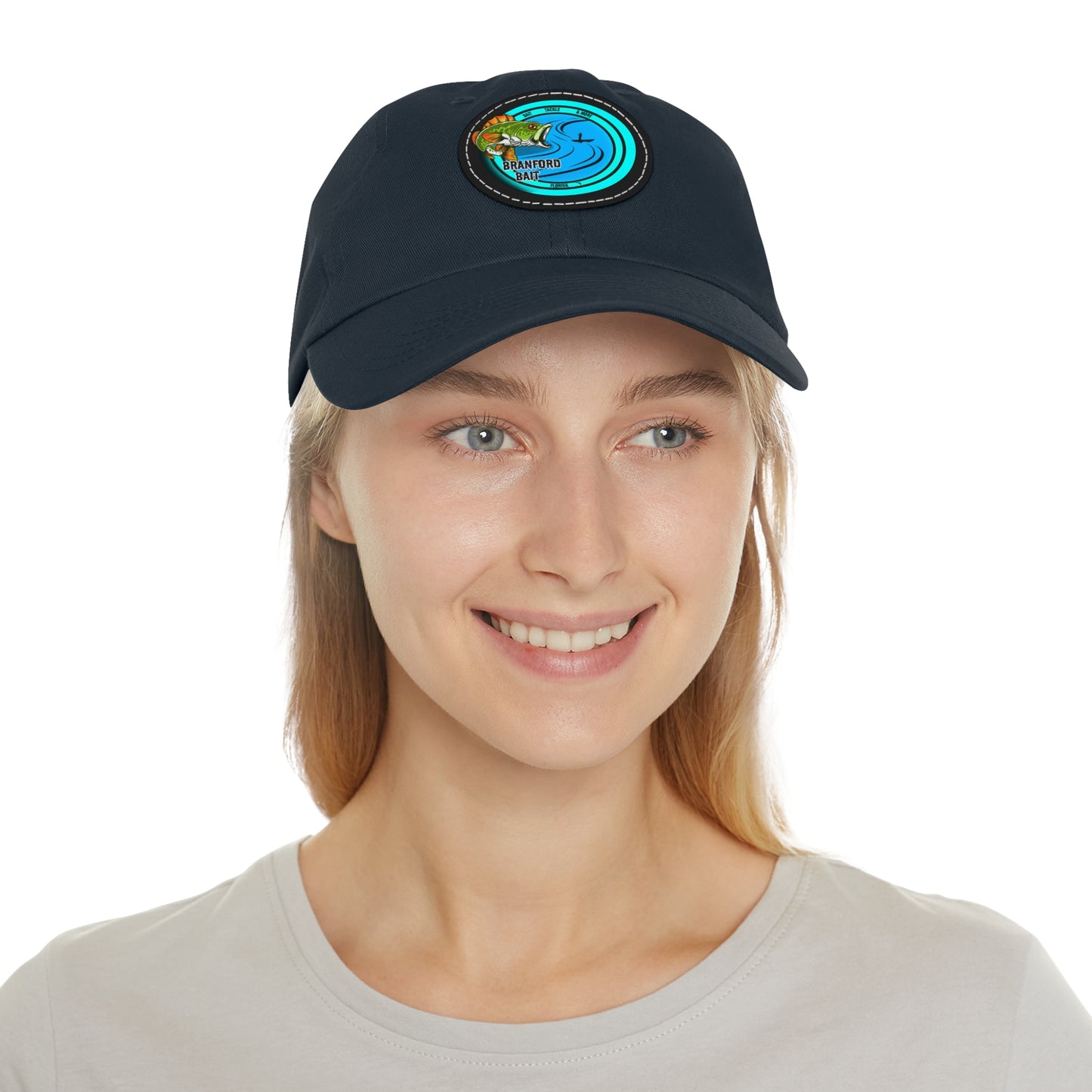 Fishing Dad Hat with Leather Patch, Outdoor Cap, Father's Day Gift, Fishing Enthusiast Hat, Casual Style