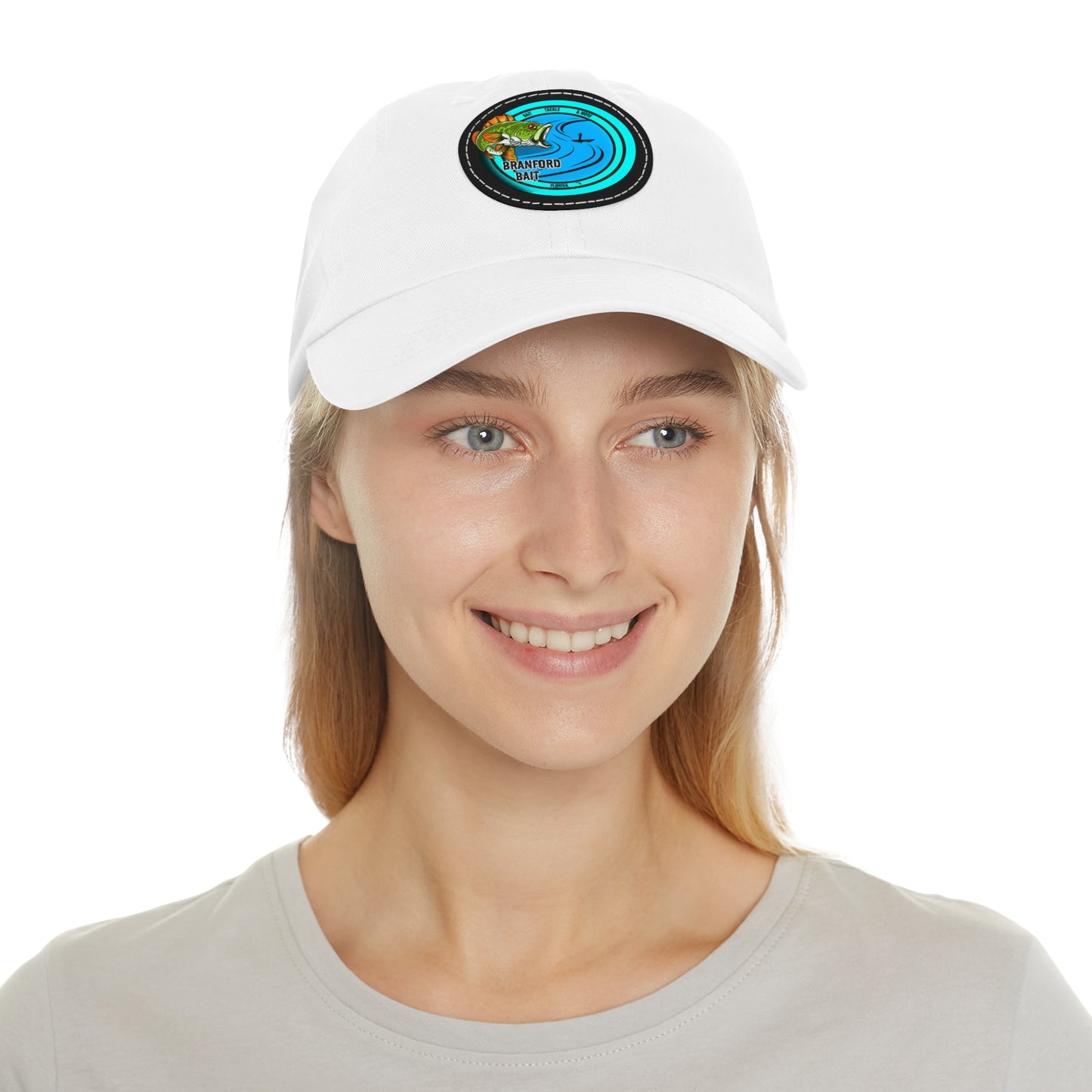 Fishing Dad Hat with Leather Patch, Outdoor Cap, Father's Day Gift, Fishing Enthusiast Hat, Casual Style