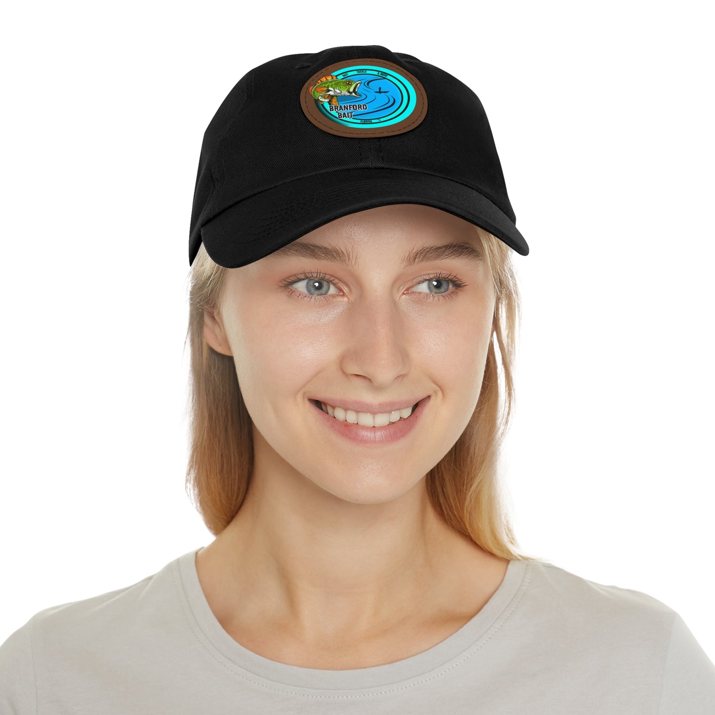 Fishing Dad Hat with Leather Patch, Outdoor Cap, Father's Day Gift, Fishing Enthusiast Hat, Casual Style