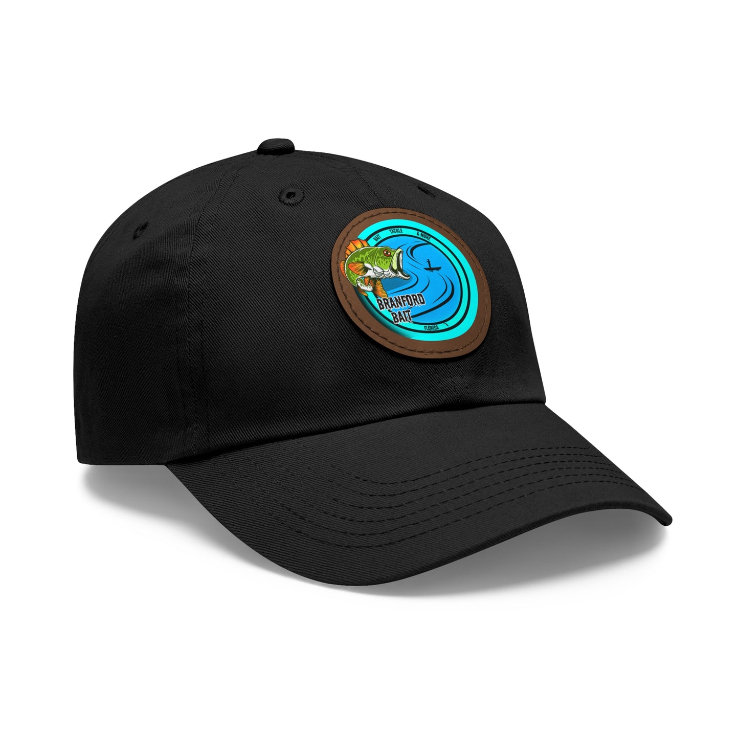 Fishing Dad Hat with Leather Patch, Outdoor Cap, Father's Day Gift, Fishing Enthusiast Hat, Casual Style